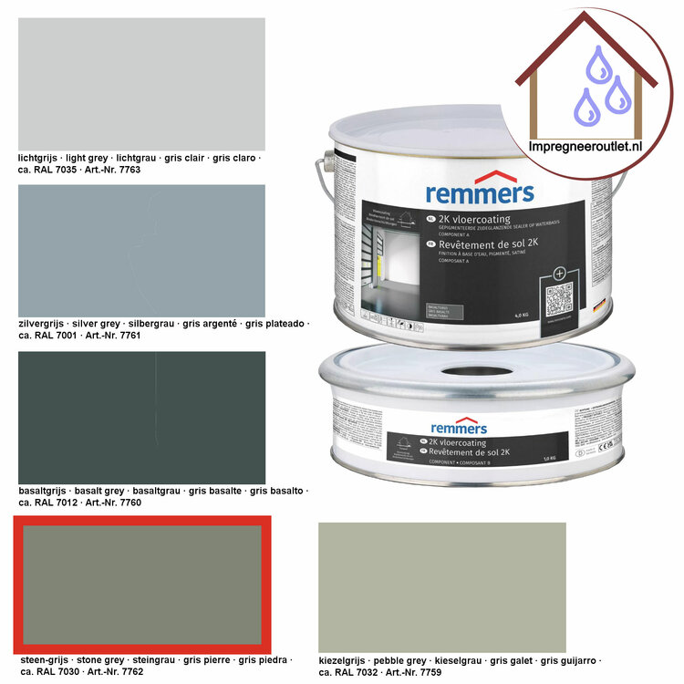 2K vloercoating steengrijs