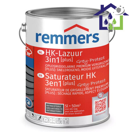 HK Lazuur grey protect 5L zilvergrijs