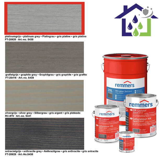 HK Lazuur grey protect 750ml platinagrijs